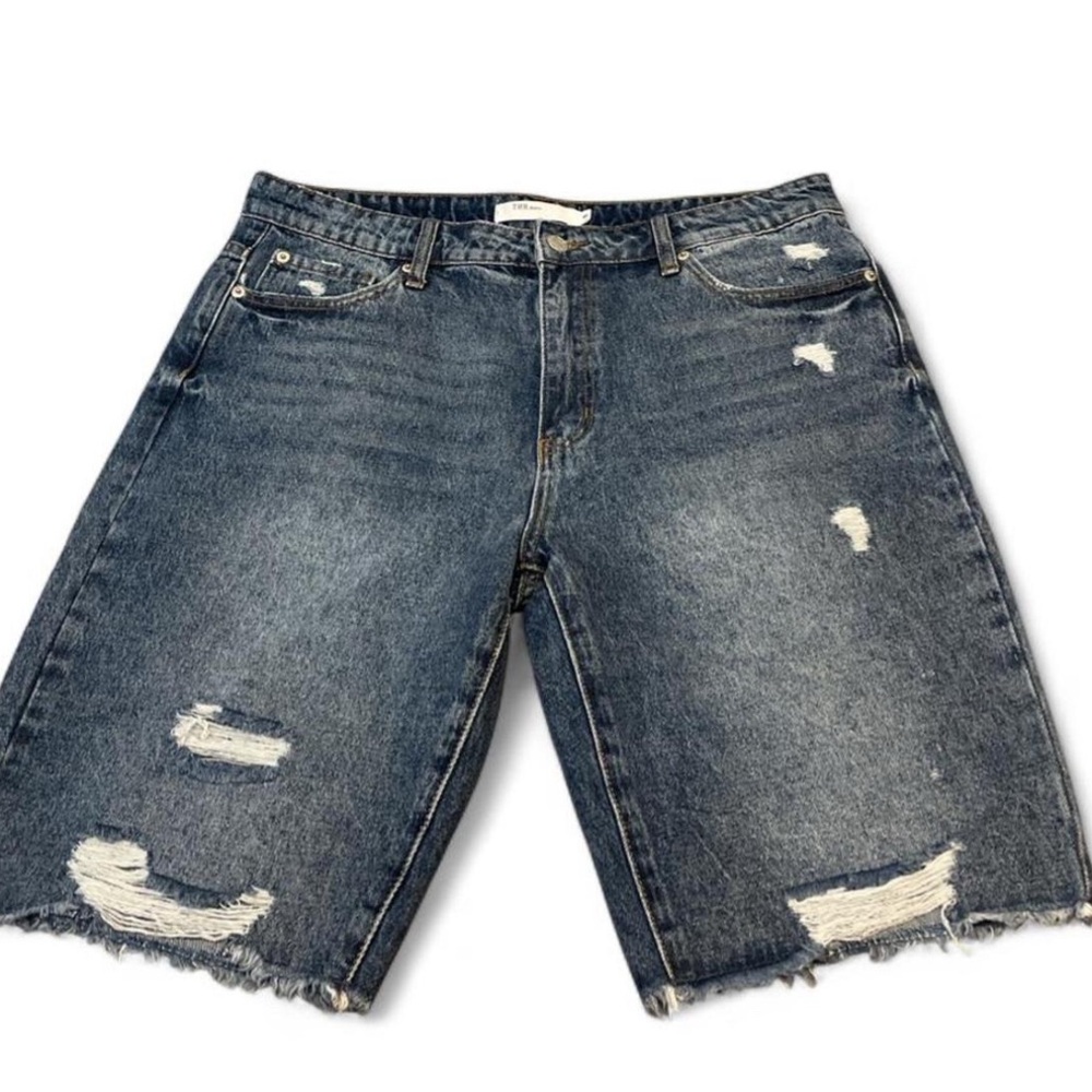 🥳 Women’s TNR Denim Distressed Denim Shorts Size 30” EUC Cutoff Streetwear Jorts